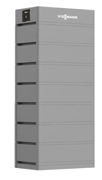 Batteria di accumulo Viessmann Battery HV1, una torre di moduli grigia